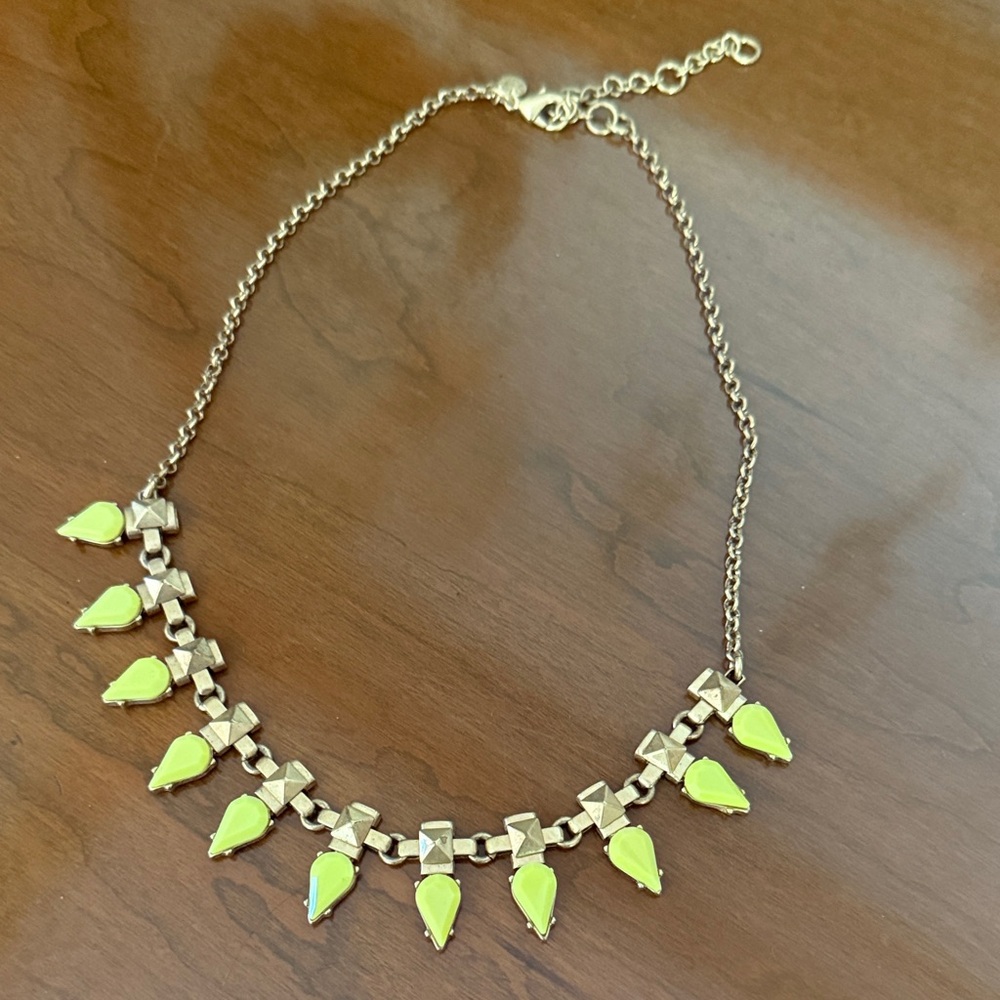J. Crew Gold Necklace with Neon Yellow Accents